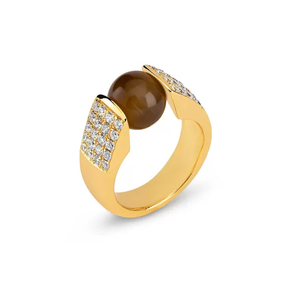 New Melano Cateye Cat Cz Ring Ringen